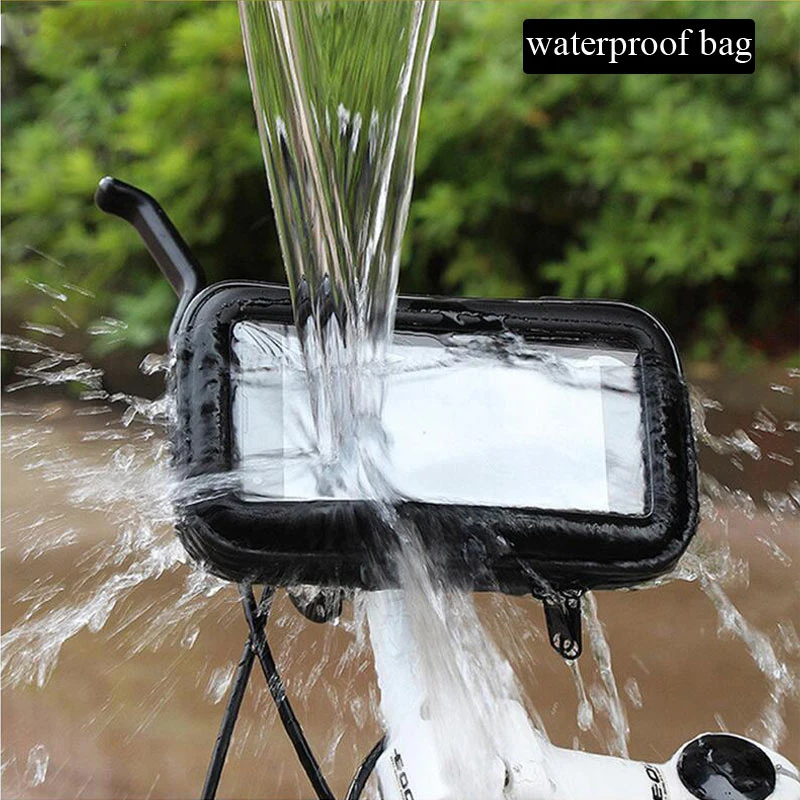 waterproof motorcycle phone holder bike mobile support bag for samsung note 10 plus s9 s8 gps cell phone mount stand universal free global shipping