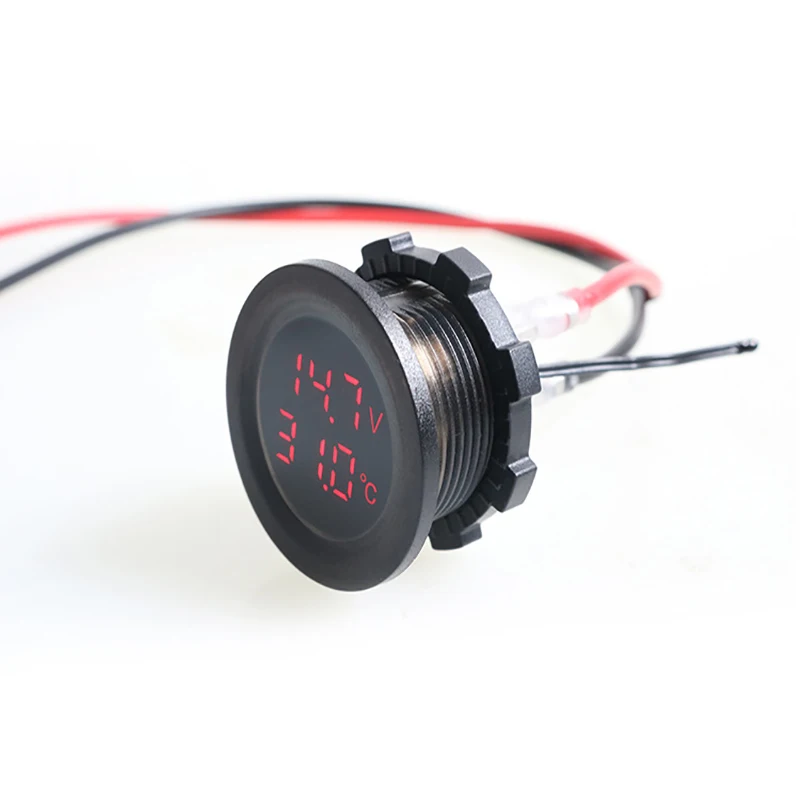 Автомобильный вольтметр 12 24 В цифровой измеритель температуры для автомобилей