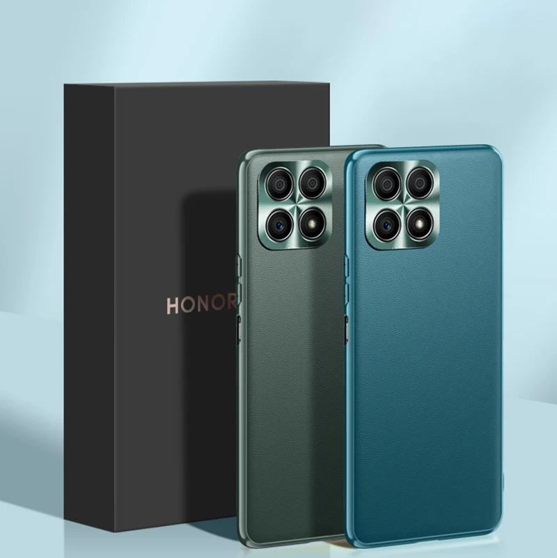 

Phone Case for Huawei Honor x30i x30 i Cover Vegan Leather Hard Back Cover for Honor x 30i Case Metal Lens Protection Frame