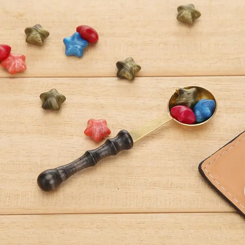 1 шт анти-горячий креативный воск штамп печать ложка винтажная деревянная ручка