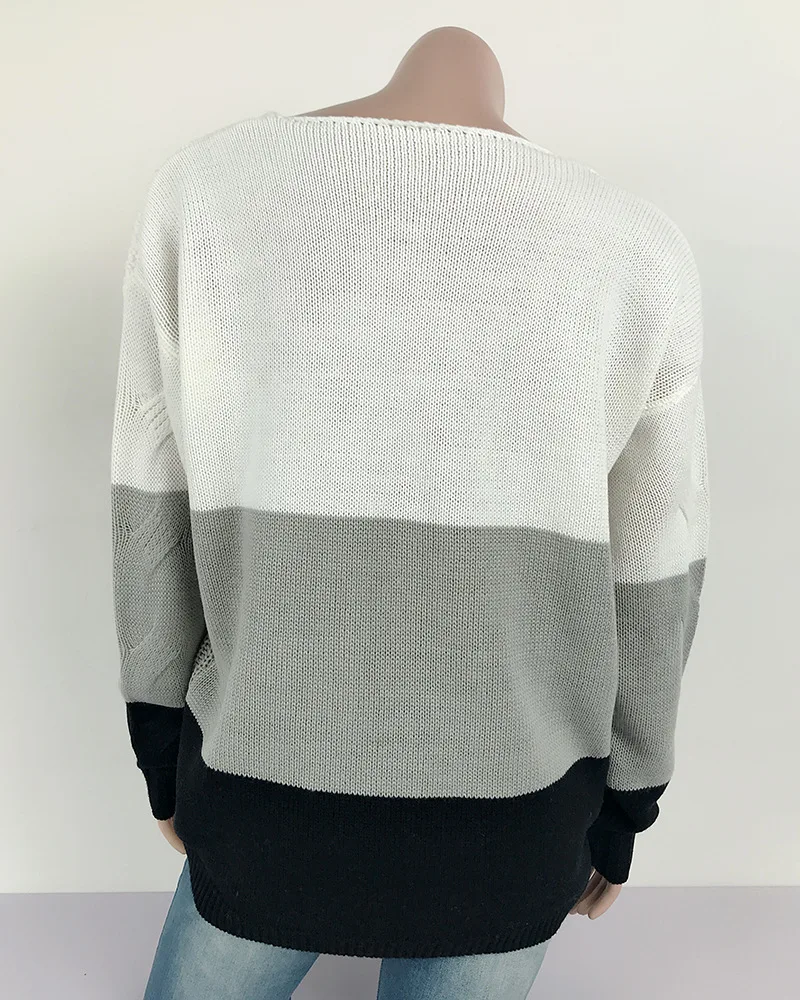 

Fall 2020 Women Sweater Winter Striped Knitted Pullovers Spring Long Sleeve Dropshipping Casual Ladies Basic Jumpers Clothes