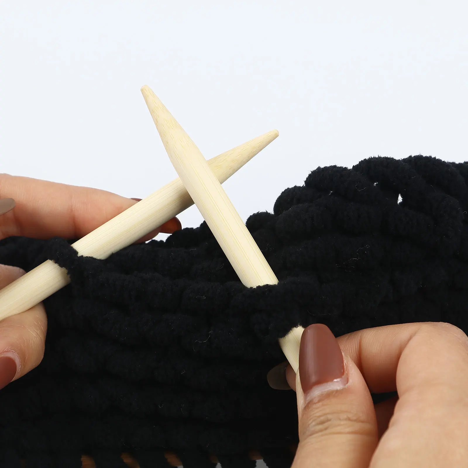 Спицы для вязания бамбуковые двусторонние длиной 20 см 8 мм 5 шт. | Дом и сад