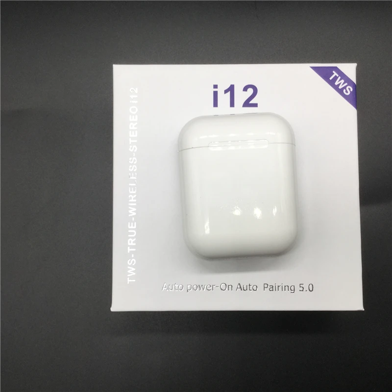 i12 ON white box Оригинальные i12 TWS беспроводные наушники Bluetooth гарнитура невидимые наушники для смартфона pk i11 i7s i20 i60 i30 - Цвет: i12 ON white box