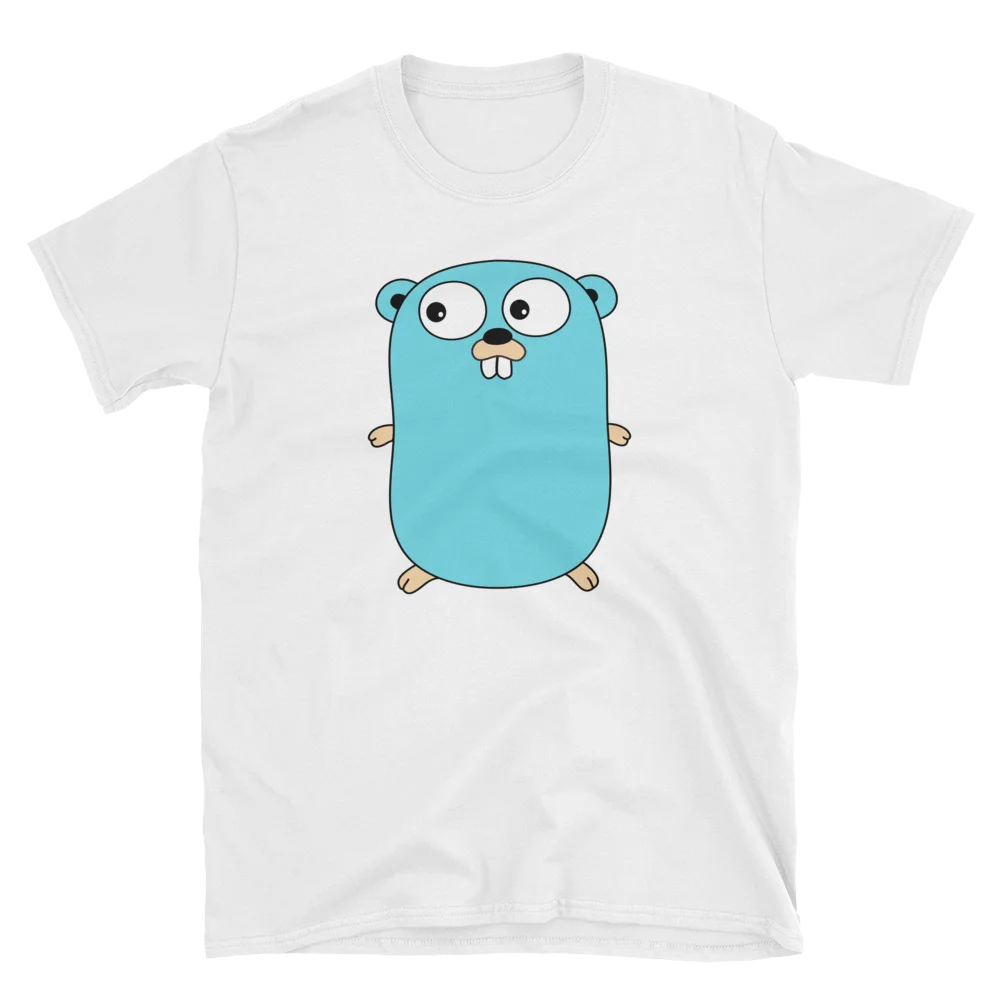 Softstyle Go Golang синий логотип талисман Гофер футболка мультфильм Мужская Унисекс