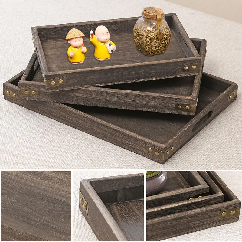 

Japanese style Pallet Plate Decoration Paulownia Tea Tray Dessert Coffee Tray Food Plate for Household Restaurant