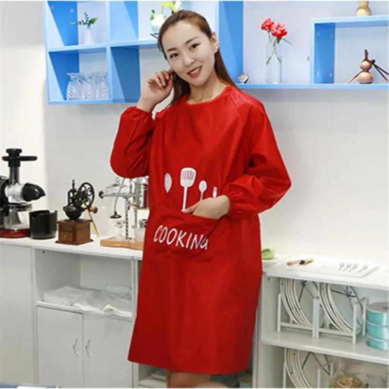 Водонепроницаемый Кухонный Фартук с длинным рукавом фартуки шеф-повара для