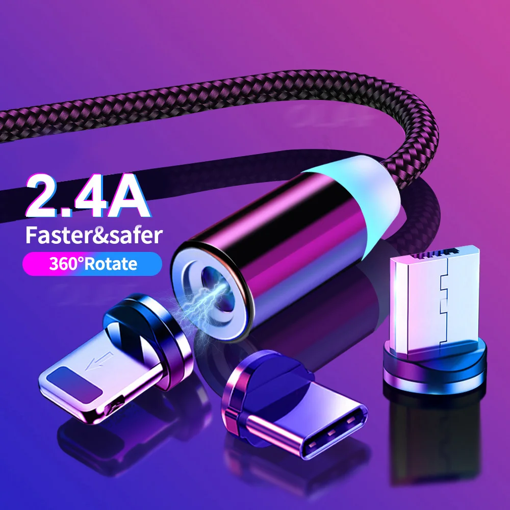 Магнитный кабель для зарядки OLAF 3A Micro USB магнитное зарядное устройство 2 м Type-C C iPhone