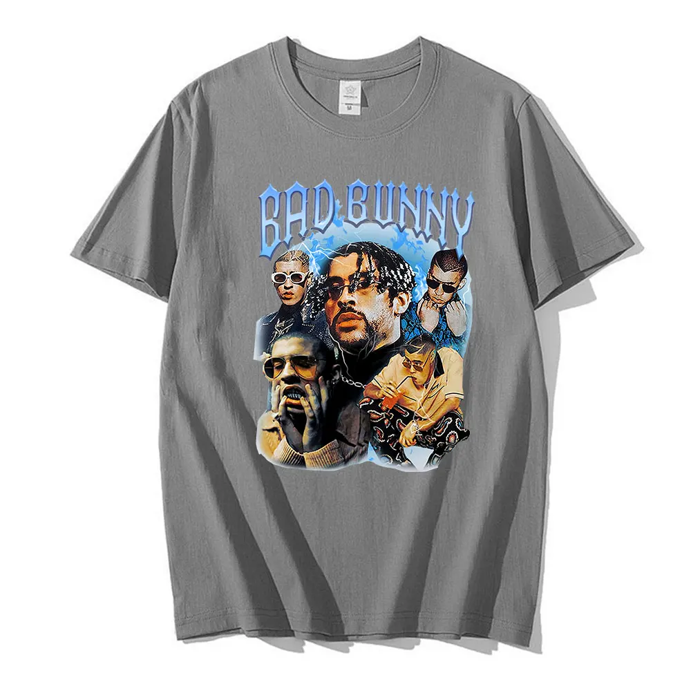 Мужские футболки Bad Bunny 2021 летние с коротким рукавом хлопковая Футболка оверсайз