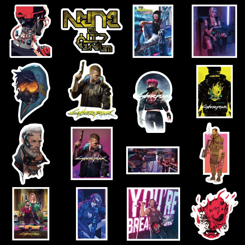 50 шт в наборе Лидер продаж наклейки из игры для лаптоп Чемодан ноутбук Cyberpunks
