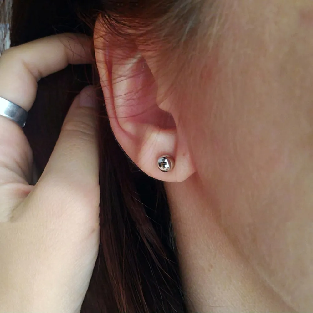 Серьги гвоздики из нержавеющей стали серебристые/розовые/золотистые 6