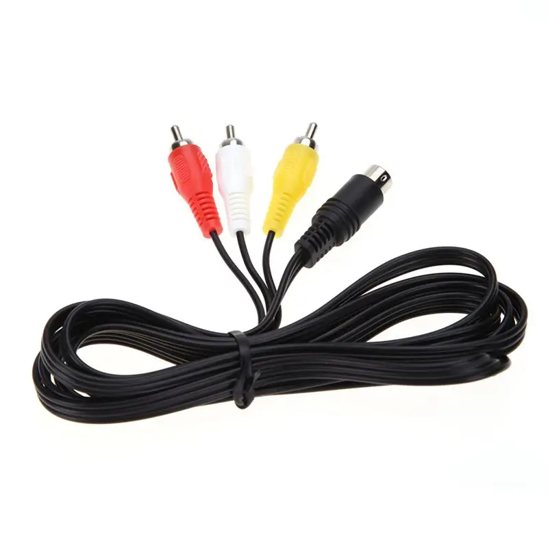 Hot 3C-Durable 1.8M 9 Pin Game Audio Video AV Cable For Sega Genesis 2 3 A/V RCA Connection Cord Wire SEGA II/III | Электроника