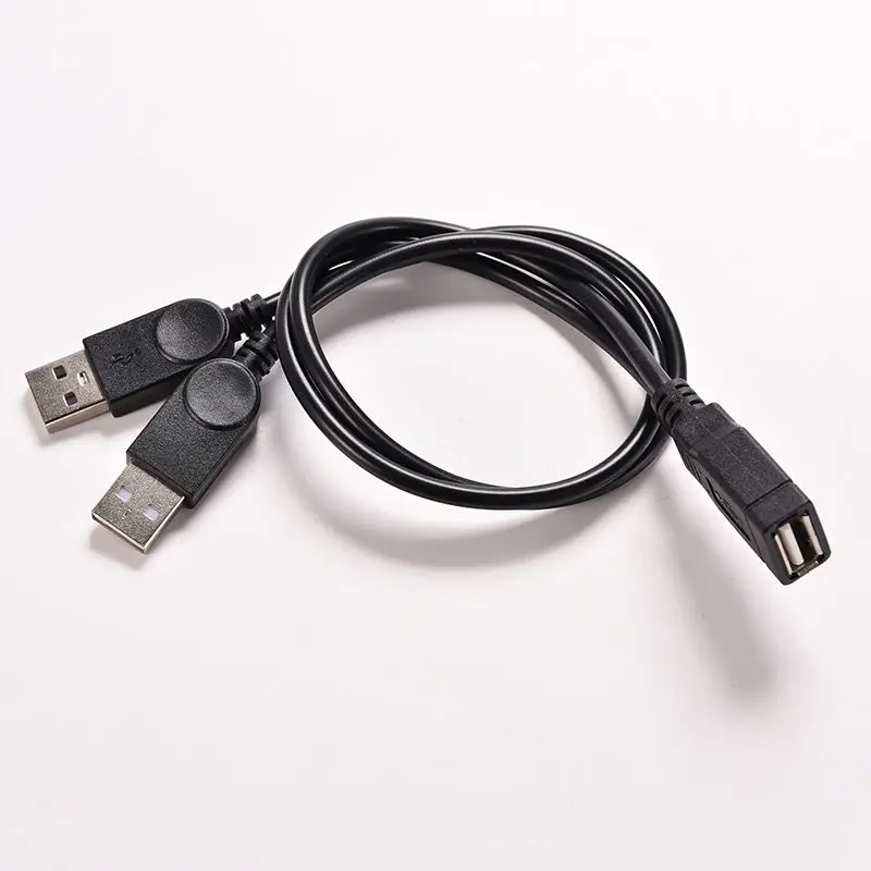 1 шт. USB 2 0 A Female to Dual Мужской адаптер питания Y сплиттер кабель Шнур