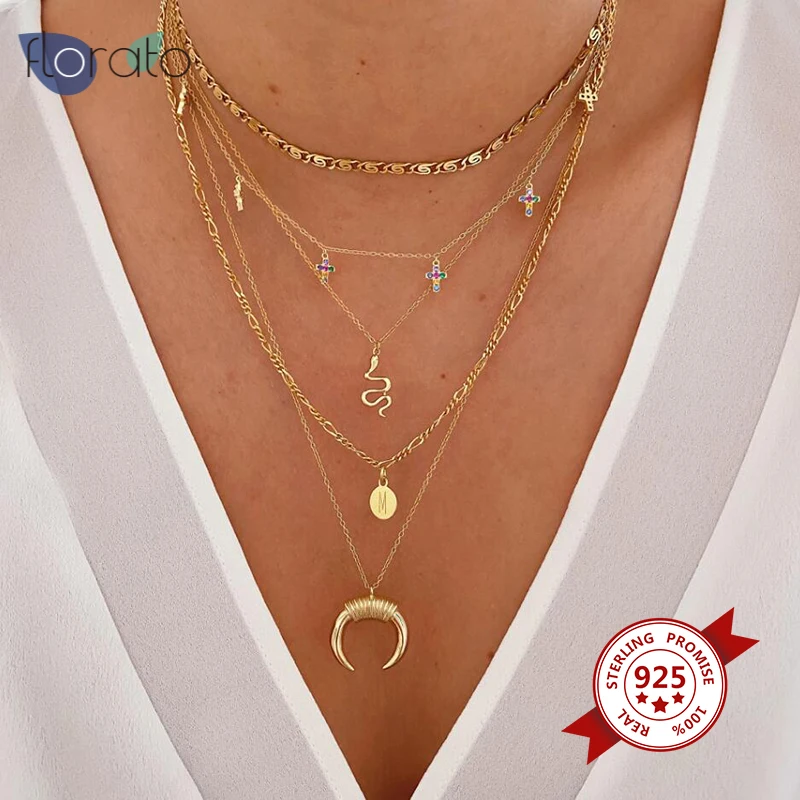 

Necklace Necklace Silver 925 Charming Women Pendant Clavicle Chain Jewelry Europe Wild Snake Chain Short Necklace Party