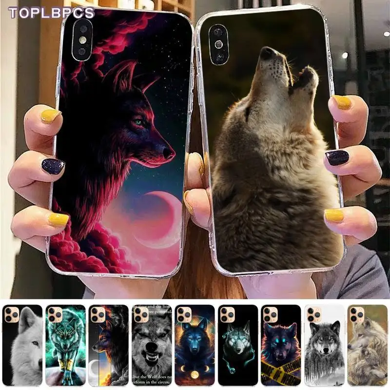 

TOPLBPCS angry snow wolf Soft Phone Case Capa for iPhone 8 7 6 6S Plus X 5S SE 2020 XR 11 pro XS MAX