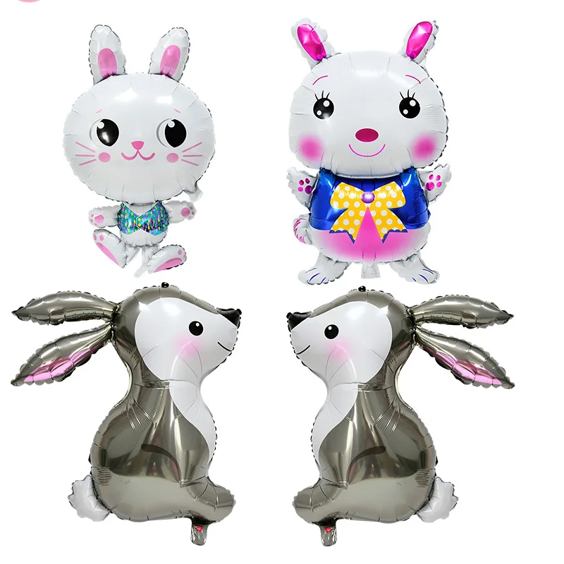 2 шт. Новые Пасхальные шары в виде белого кролика из алюминиевой пленки животных