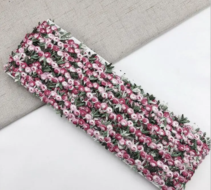 Водорастворимая Полиэстеровая кружевная лента с цветочной вышивкой 2 ярда | Дом и