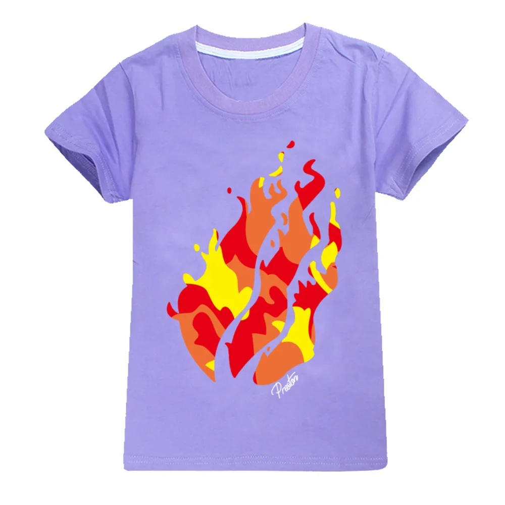 

New Summer Kids Boys Cool PRESTONPLAYZS 3d Printing T-shirts Cartoon Short-sleeved girls T-shirt Summer Casual All-match Tops