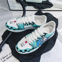 anime shoes men sneakers leather rubber low top demon slayer tanjiro shoes men casual lace up tenis masculino zapatillas mujer