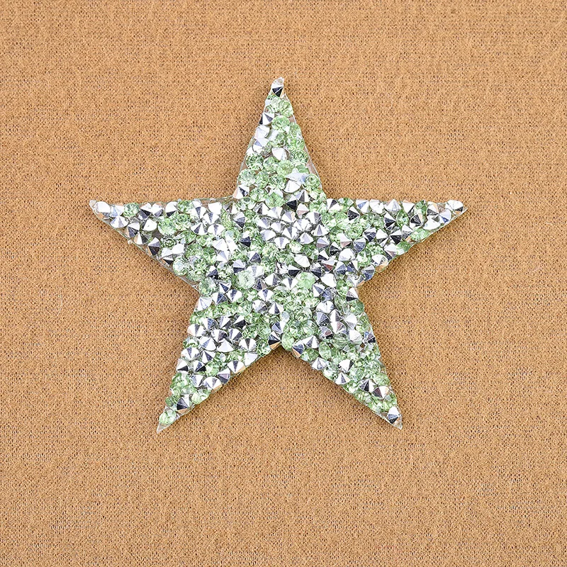 Разноцветные стразы с кристаллами в виде звезд патчи для утюга термотрансферные