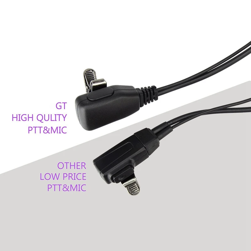 2 упаковки Fbi стиль 2Pin скрытый акустический трубчатый наушник Ptt гарнитура для