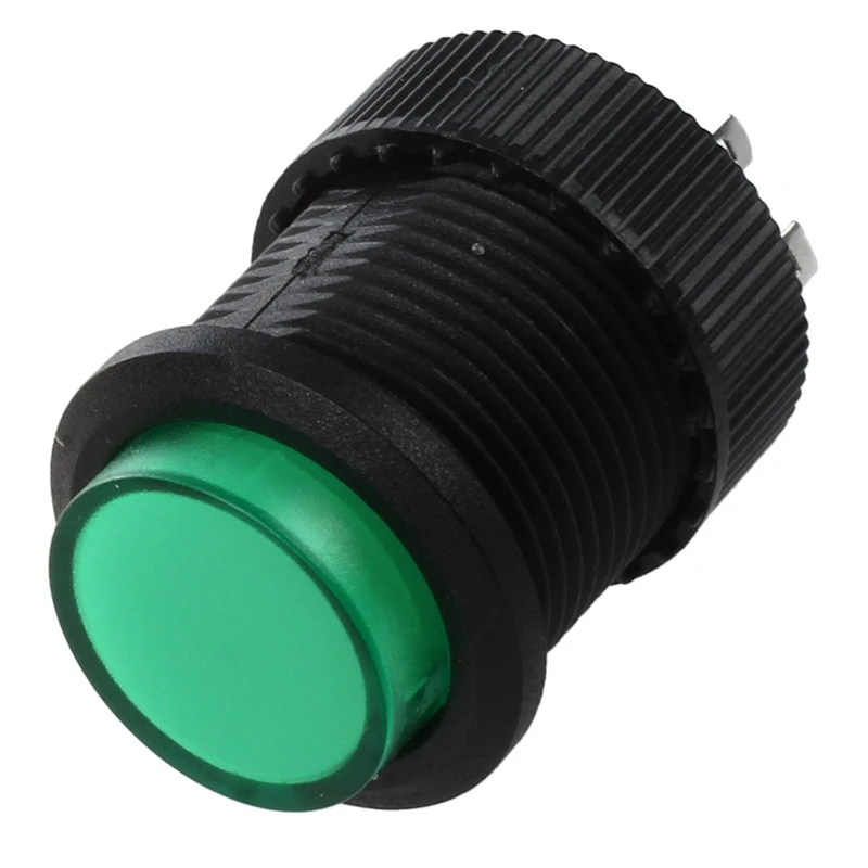 5 шт. 4 клеммы тип блокировки зеленый светодиодный Круглый кнопочный