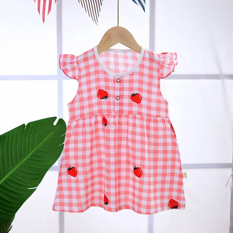 Новые платья для девочек хлопковое летнее платье маленьких принцессы детская