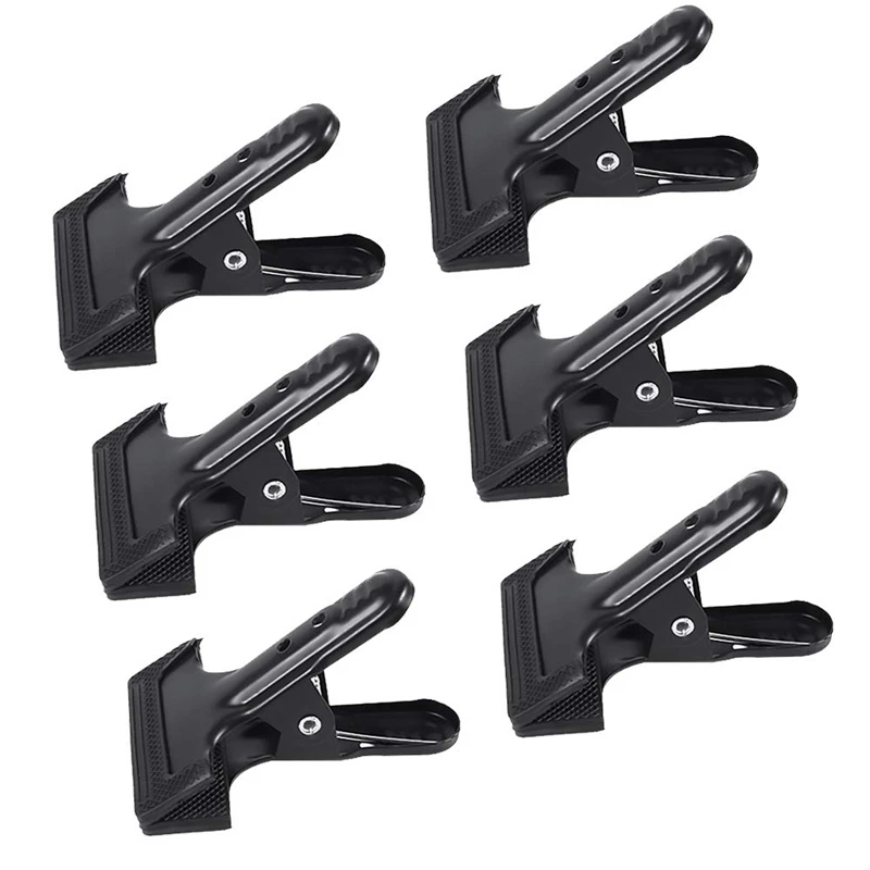 

6-Pack Set Backdrop Clamps 4.3 Inch With 2.2 Inch Max Opening Photography Clips Heavy Duty Spring Background Clamp For Photo Stu