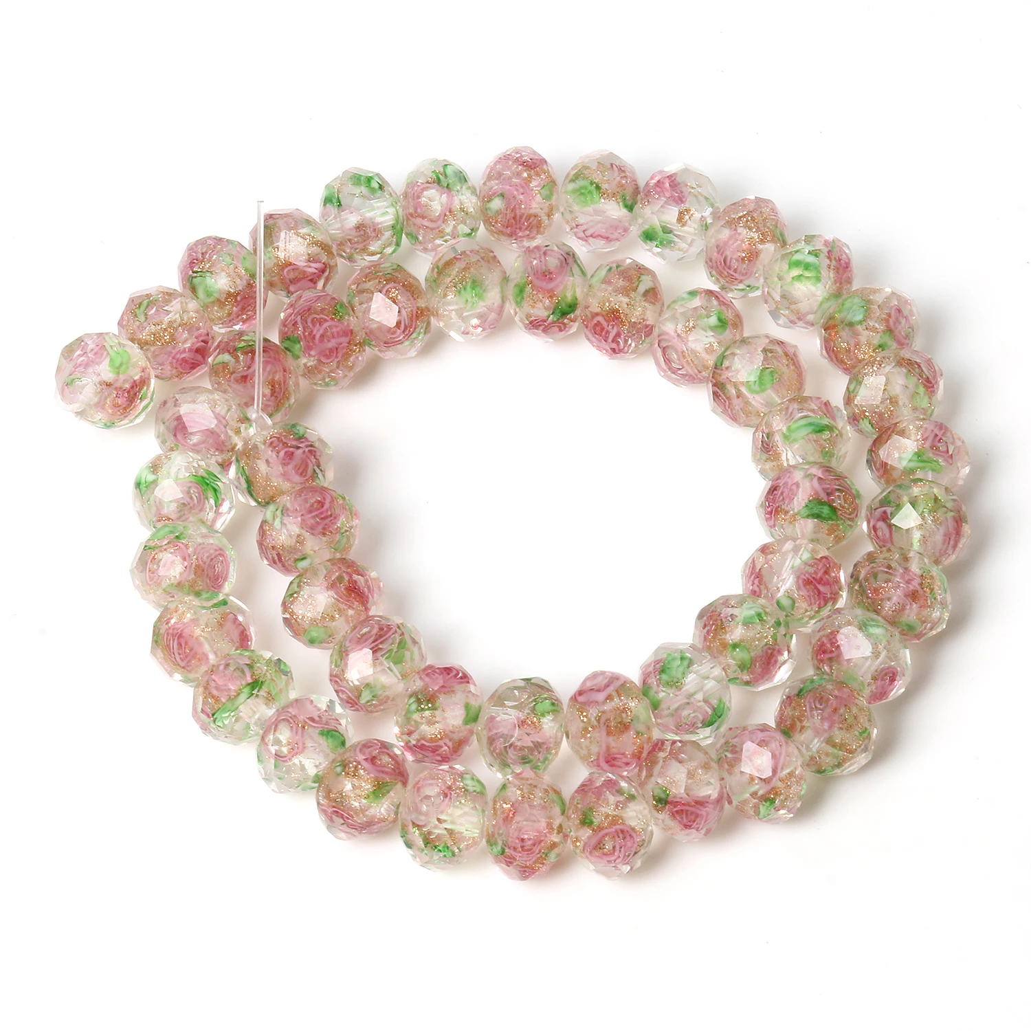 Светильник-розовые бусины из муранского стекла в форме цветка граненые