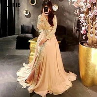 lorie moroccan caftan arabic evening dresses dubai lace beading special occasion dress long sleeves muslim party gown 2021