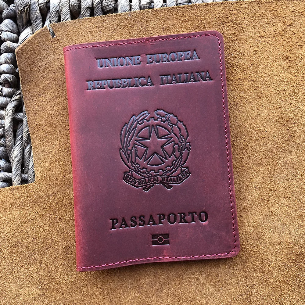 genuine leather italy passport cover funda porta capa passaporto business unisex durable italian passport holder portapassaport free global shipping