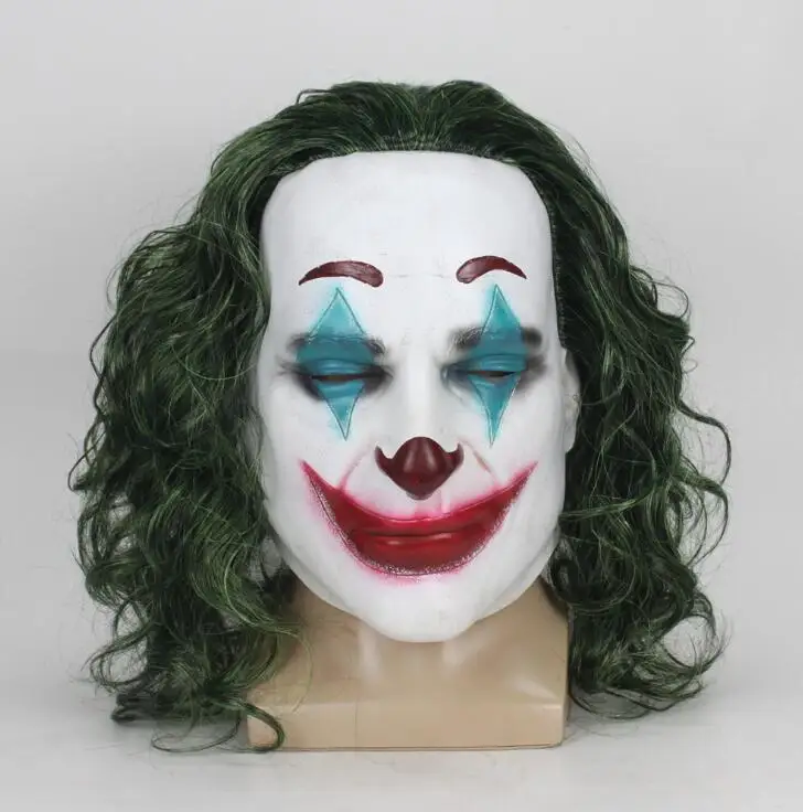 latex mask Фильм Джокер Маска латекс клоун маска Хэллоуин косплей маски реквизит - Цвет: latex mask