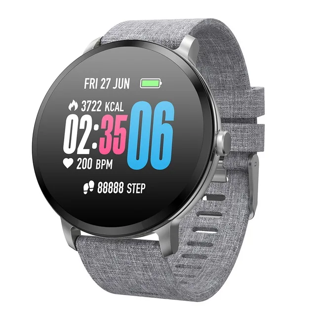 KW10 Смарт-часы женские водонепроницаемый смарт-Браслет Smartwatch мониторинг сердечного ритма Bluetooth для Android IOS фитнес модный браслет - Цвет: Серый