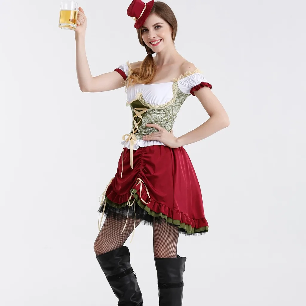 Хит продаж женские костюмы немецкой горничной дирндл женское карнавальное