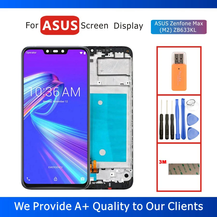 ЖК-дисплей 6 26 дюйма для ASUS Zenfone Max (M2) ZB633KL дисплей с сенсорным экраном и