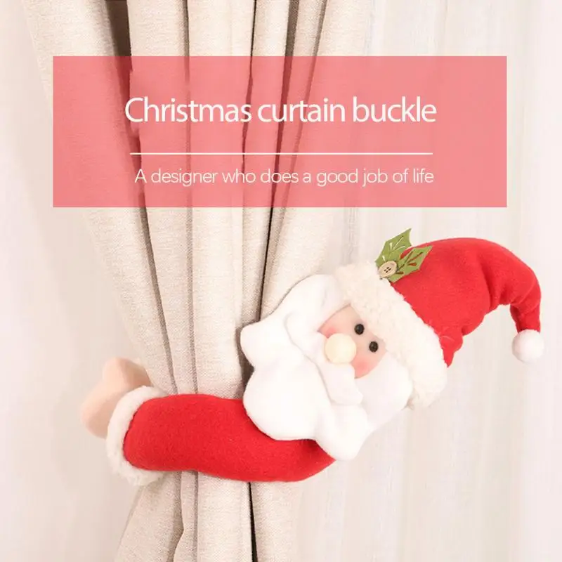 

Christmas Curtain Decorations Cartoon Creative Curtain Buckle Santa Snowman Window Hook Fasten Clamp Home Christmas Party Tool