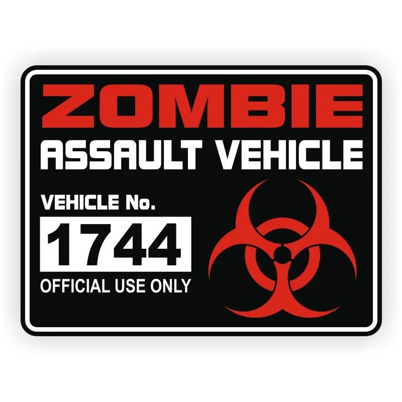 

Fashion ZOMBIE Assault Vehicle License Retro-reflective Car Stickers Motorcycle Decals Vinyl Scratches Waterproof PVC