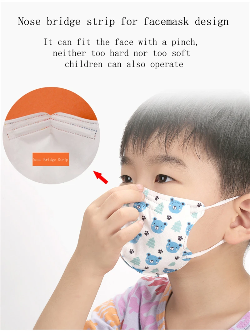 Детская разноцветная маска панда KN95 детская FFP2 для туши респиратор с фильтром