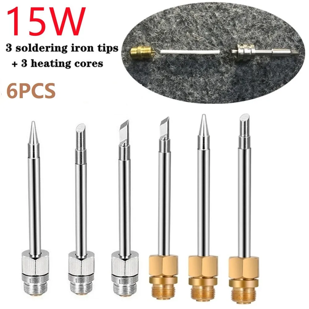 

6 Pcs Soldering Iron Tip 15w 2in 510 Interface Mini Portable USB Welding Equipment Welder Supplies Accessories