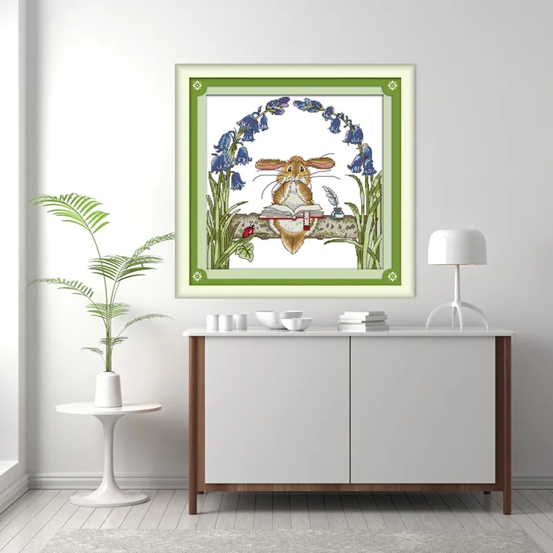 Набор для вышивки крестом Читающий кролик вышивальные наборы рукоделия DMC14ct11CT |