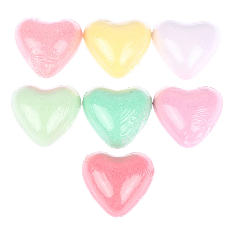 

1PC 30g Multiple Fragrances Heart-shape Bath Salt Ball Body Skin Whiten Relax Stress Relief Bubble Shower Ball Bath Accessories