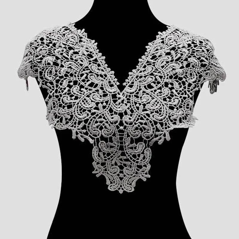 

Flower Embroidered Lace Sewing for Clothes Applique Diy Accessory Suppliers Sticker Lace Neckline collar Scrapbooking