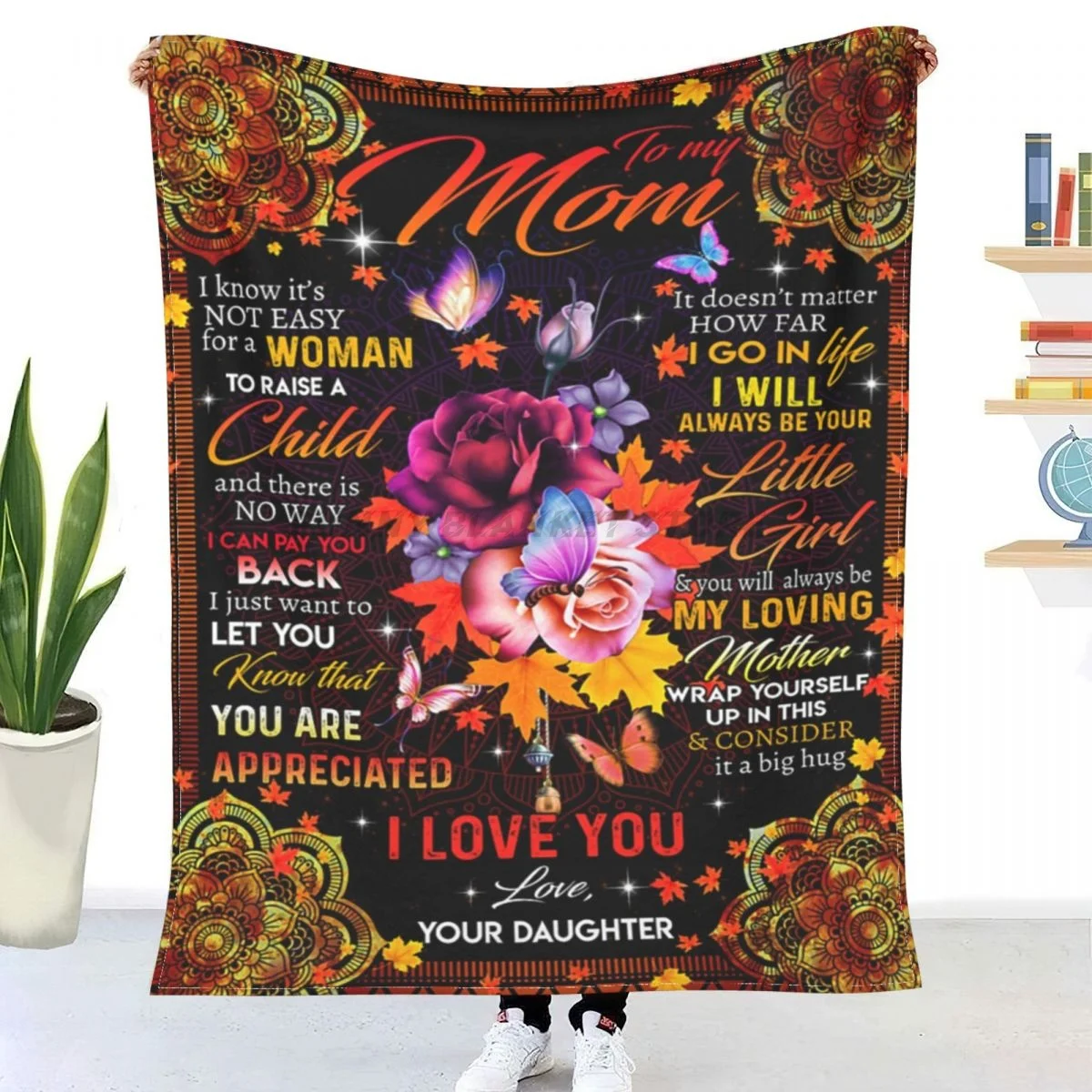 

YOU ARE APPRECIATED ; LOVELY GIFT FOR MOM Sherpa Blankets Ultra Soft Flannel Fleece Throw Blankets for Couch Sofa Bed