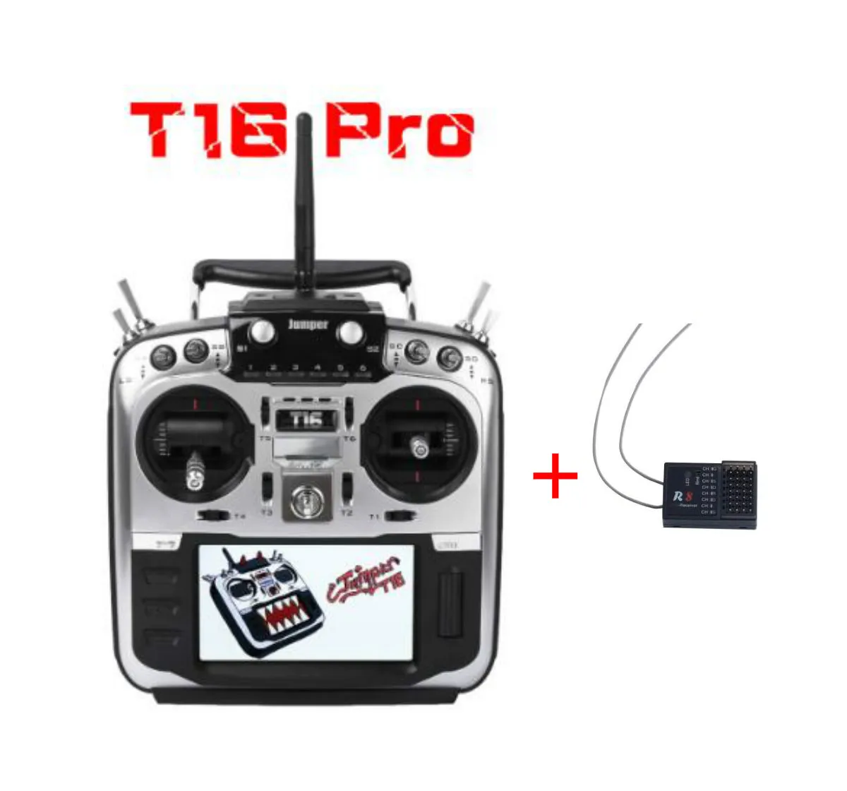 M2 with R8 RX Jumper T16 pro T16 Plus Hall Gimbal с открытым исходным кодом мультипротокол радиопередатчик JP4-in-1 радиочастотный модуль 2,4G 16CH пульт дистанционного управления - Цвет: M2 with R8 RX