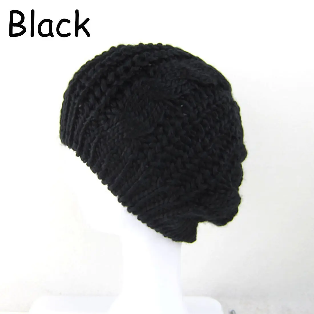 

Women Lady Beret Braided Baggy Knit Crochet Beanie Hat Ski Cap Winter Warm Cap