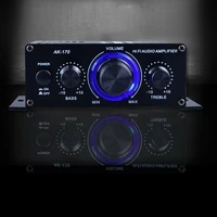 400w aluminum alloy dc12v dual channel mini hifi aux power amplifier for ak 170 with blue led light car home club party music