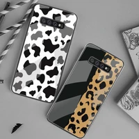 black white cow snake leopard print phone case tempered glass for samsung s20 plus s7 s8 s9 s10 plus note 8 9 10 plus