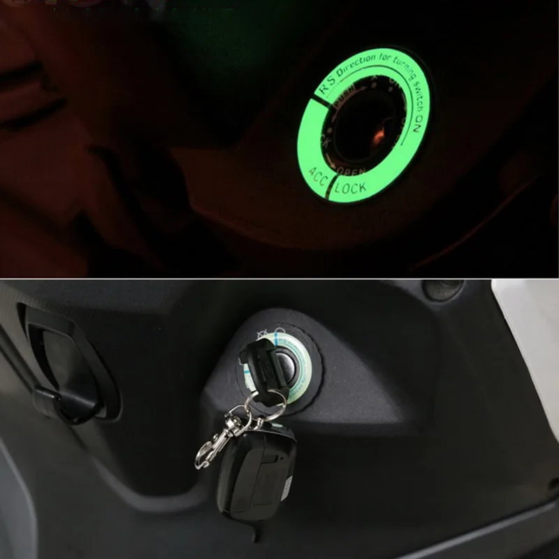 Car Accessories Stickers Epoxy Luminous Cover Hole Circle Decor Ignition Key Switch Ring | Автомобили и мотоциклы