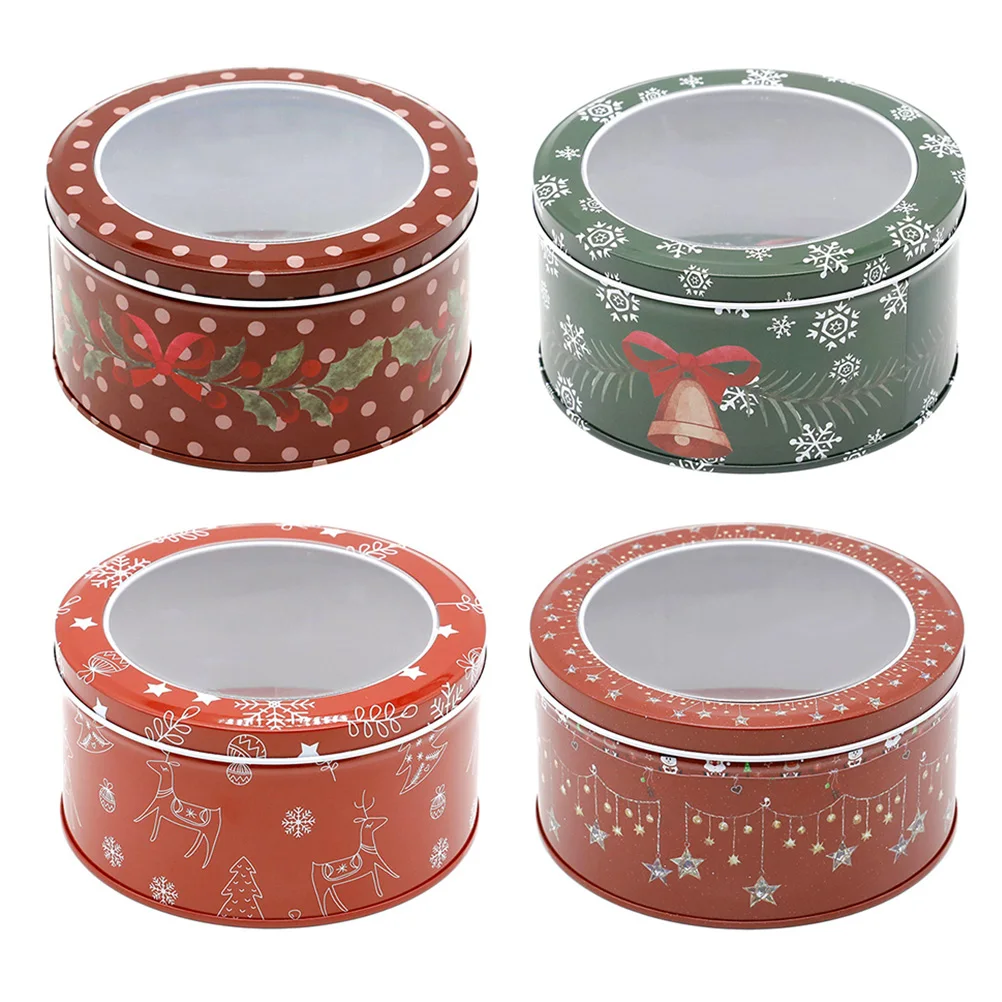 

4pcs Iron Candy Jars Sweets Storage Holders Adorable Portable Iron Candy Jars for Party