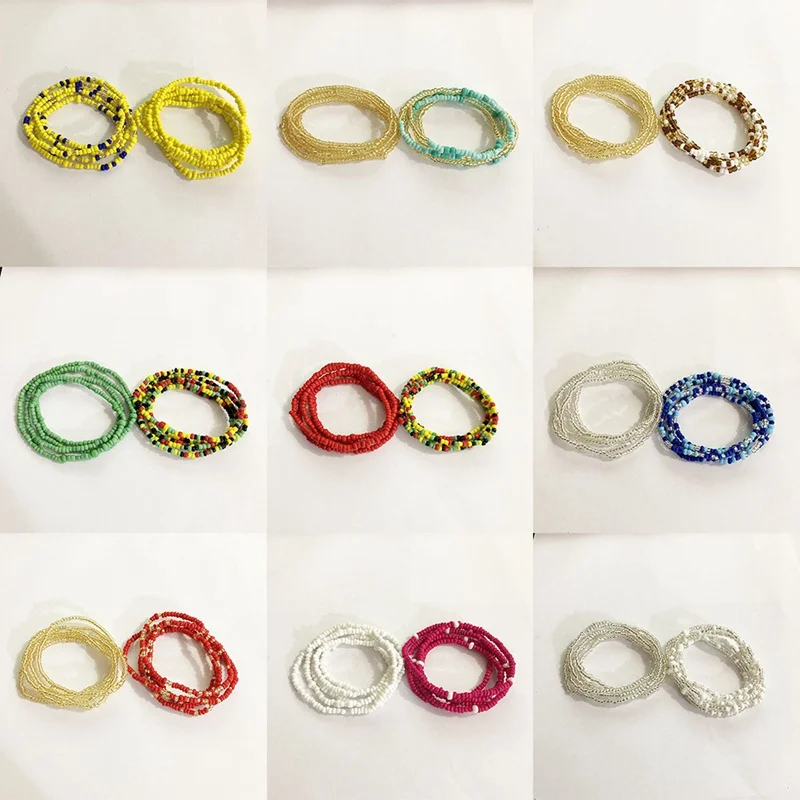 2 шт цепь Бикини живота Модные Ручной работы Бусины Браслет цепочка на талии