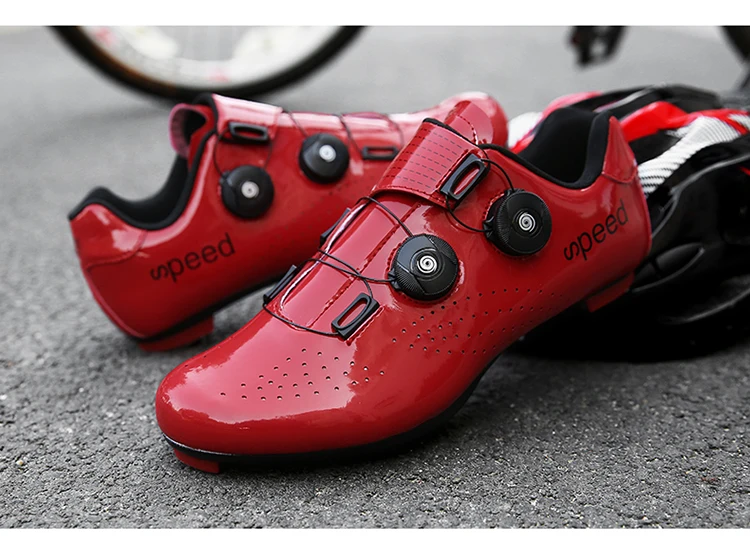 spesifikasi Sepatu Bersepeda Bergesper Ganda Kualitas Tinggi Sepatu Bersepeda Balap MTB Sepatu Sepeda Dengan Pengunci Otomatis Bersirkulasi Sepatu Bersepeda Profesional